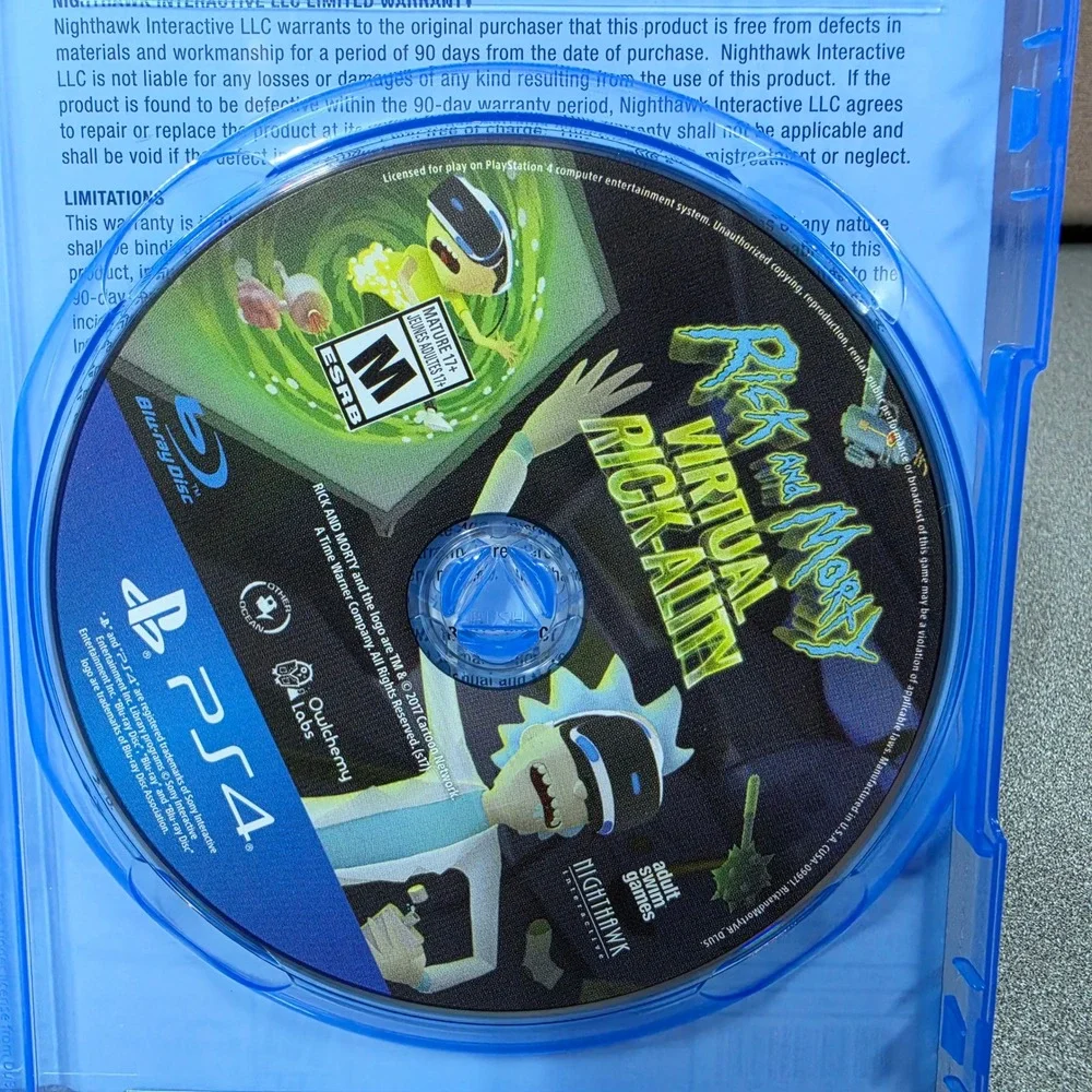 Rick and Morty Virtual Rick-ality PS4 PlayStation VR Game Excellent PSVR